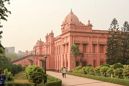 Pink Palace next to Sadarghat harbor