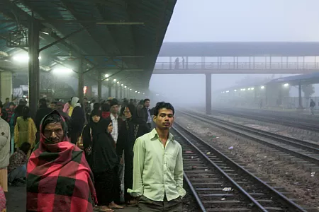 Waiting is part of the train system in Bangladesh