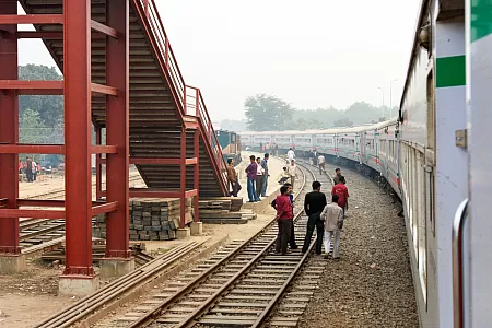 Modern train from Dhaka to Rajshahi