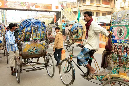Beautifully painted rikshaws