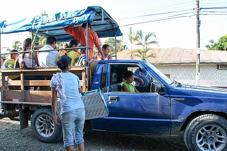 Transporting vehicle to bring workers home