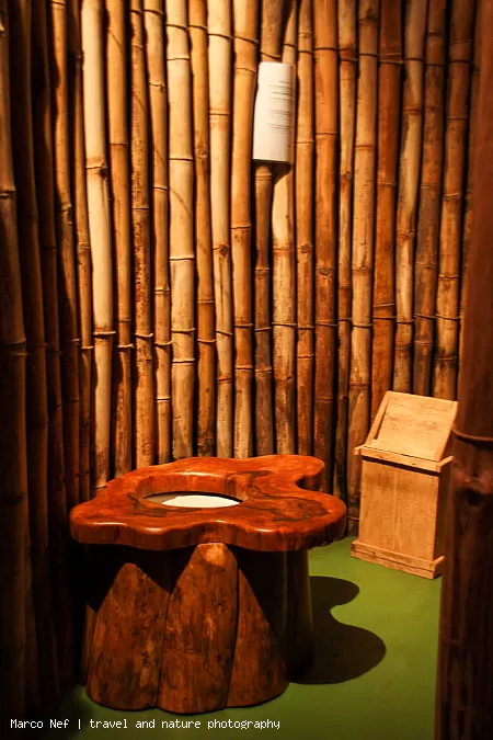 Toilet built of teak wood