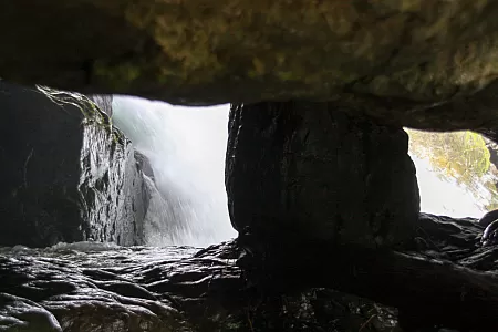 Below the waterfall of San Gerardo de Dota